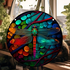 Dragonfly Dye Sun Catcher Hanging Window Christmas Gift Home Decor