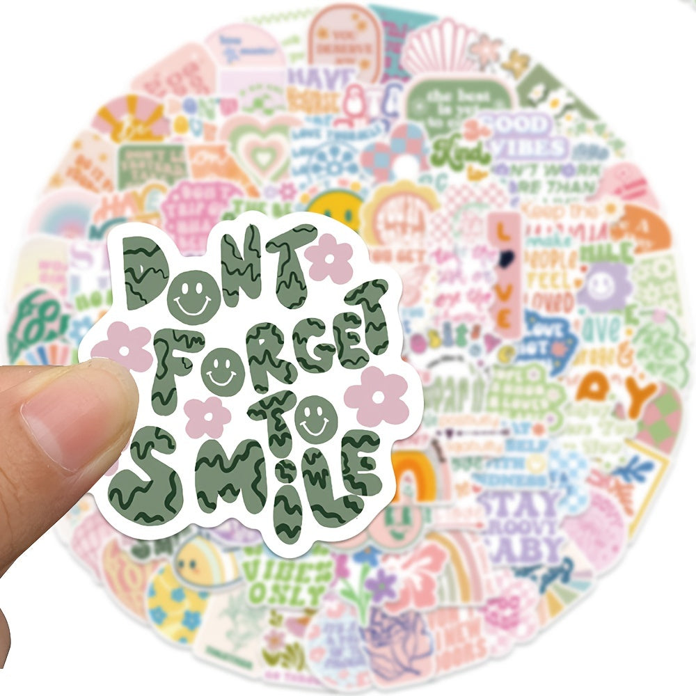 100pcs Pastel Inspirational Stickers Vinyl Waterproof Motivational Stickers