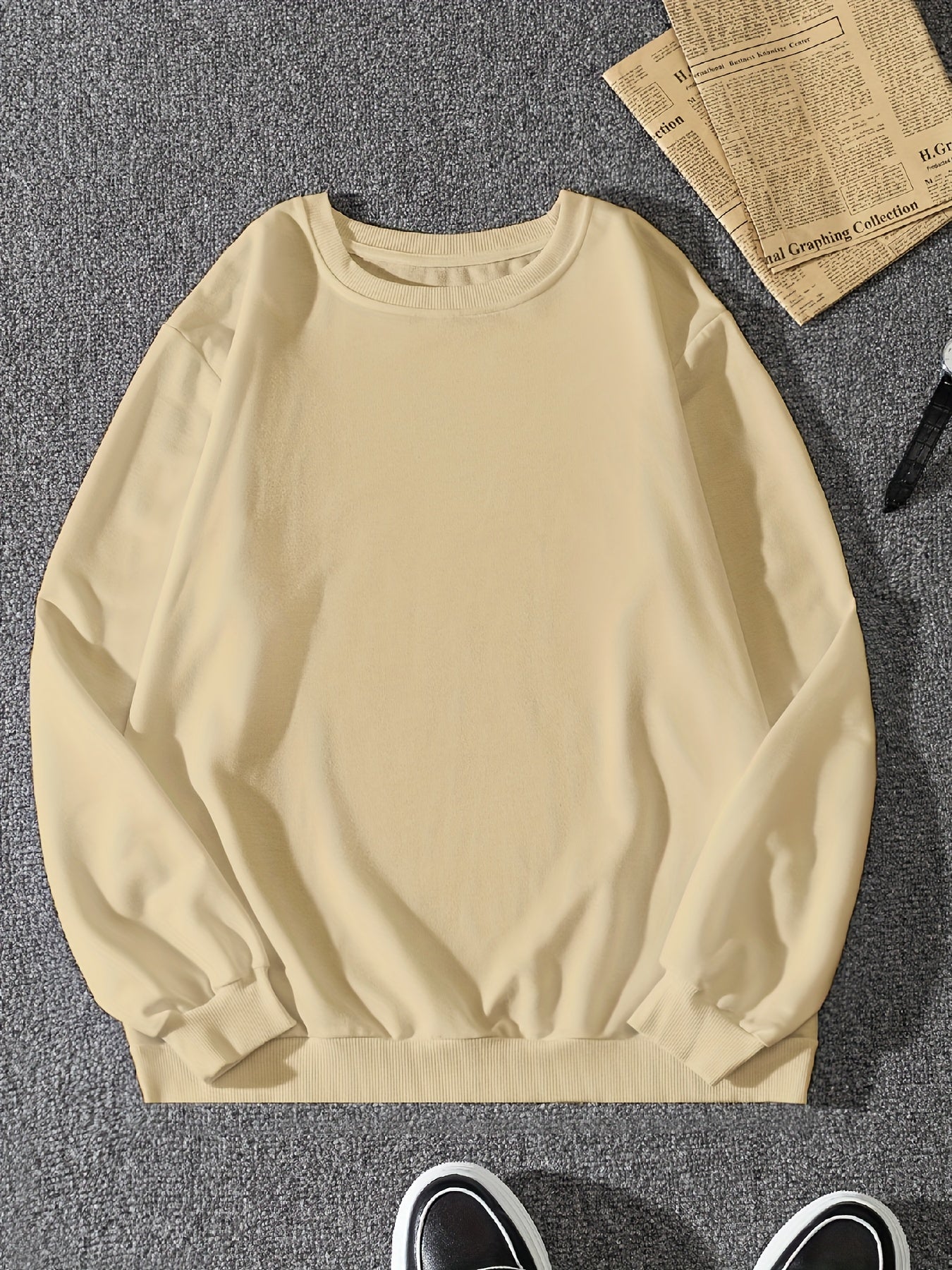 Men's Round Neck Sweatshirt Long Sleeve Casual Top