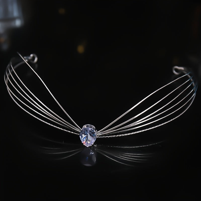 Zircon Bridal Crown Crystal Rhinestone Hairband Wedding Headband