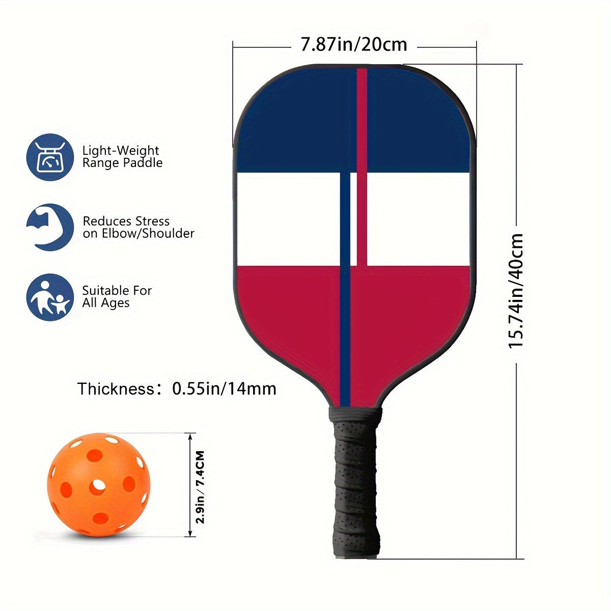Fiberglass Pickleball Paddle For Beach Outdoor Recreational Sports Equipment