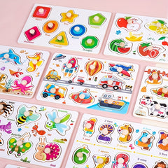 Wooden Hand Scratching Board Animal Cognitive Puzzle