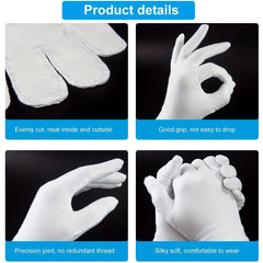 10 Pairs Moisturizing Gloves for Dry Hands Eczema Washable Cotton Gloves