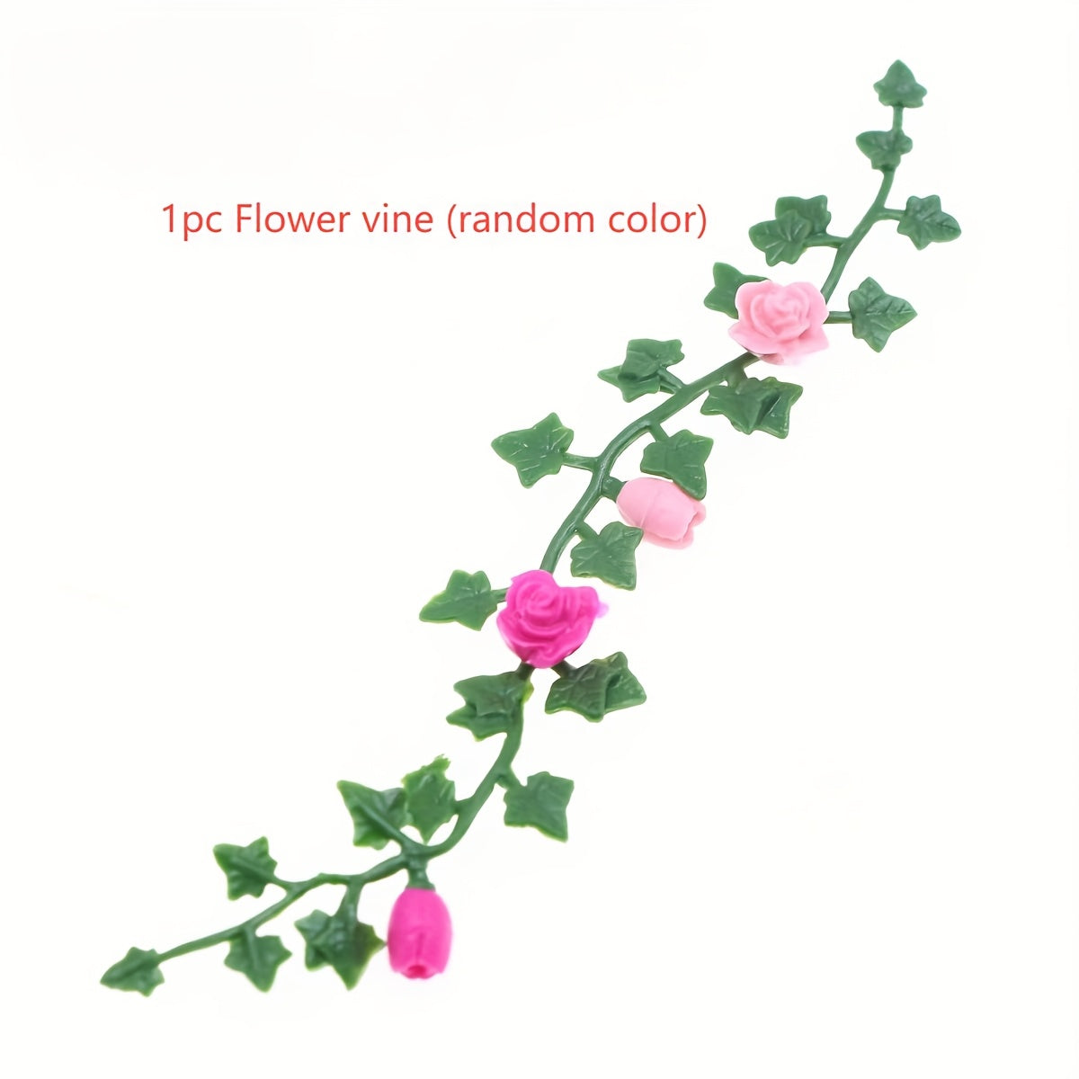 Dollhouse Flower Vine Pink & Green Plastic Mini Garden Scene Frame