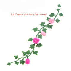 Dollhouse Flower Vine Pink & Green Plastic Mini Garden Scene Frame