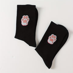Cartoon Cat Claw Print Socks Women's Stockings