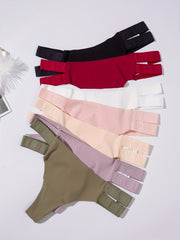 7pcs Seamless Cut Out Thongs Low Waist Intimates Panties