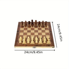Wooden Checkerboard Puzzle Chess Set