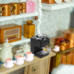 Dollhouse Coffee Machine with Coffee Cup Set - Kitchen Toy Set C