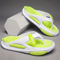 Men's Platform Thong Sandals Casual Smile Detail Non Slip Flip flops
