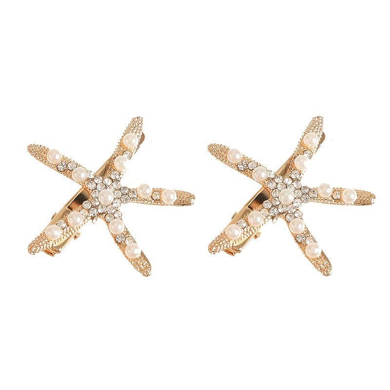 Starfish Pearl Hairpin Bridal Headpiece Wedding Party Jewelry