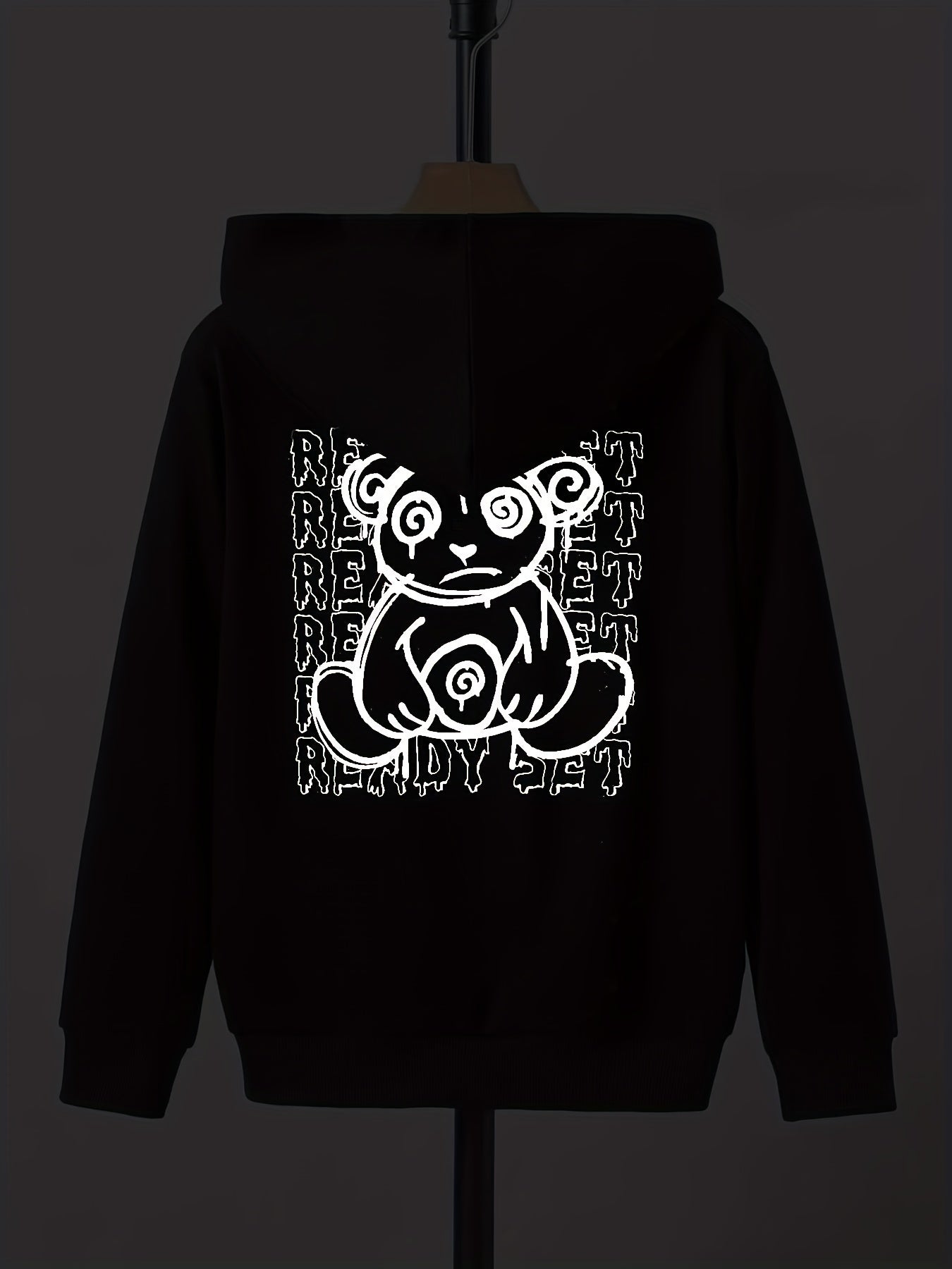 Bear & Letter Print Boys Pullover Sweatshirt Long Sleeve Crew Neck Tops Kids
