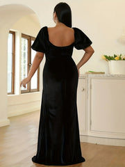 Glitter Butterfly Velvet Maxi Formal Dress