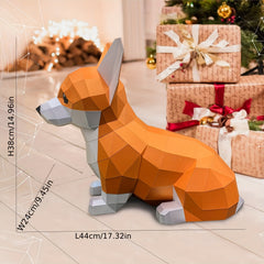 Corgi Dog Decor Papercraft DIY 3D Art
