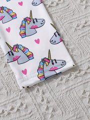 3pcs Girls Cartoon Pattern Skinny Pants for Sports Yoga Spring and Fall
