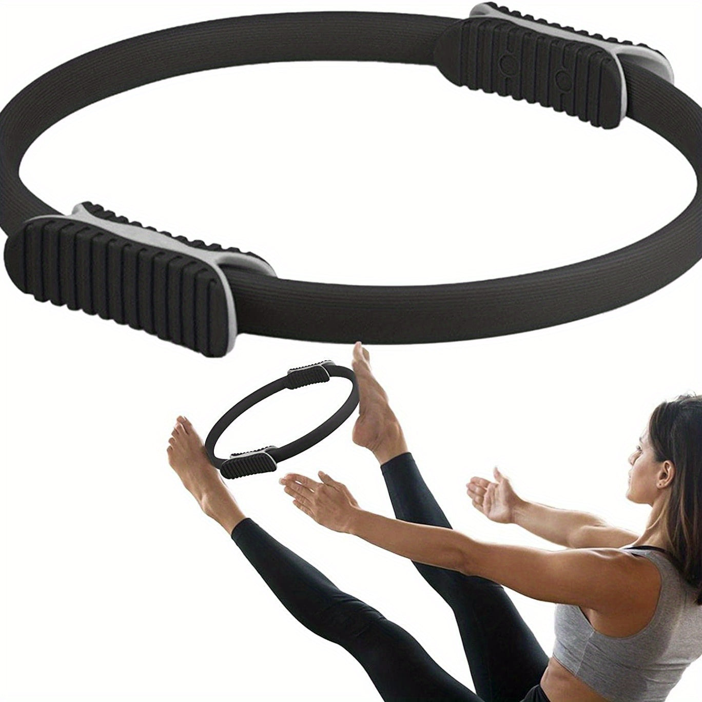 Pilates Ring with Double Handle - Yoga Training Equipment for Thigh Toning