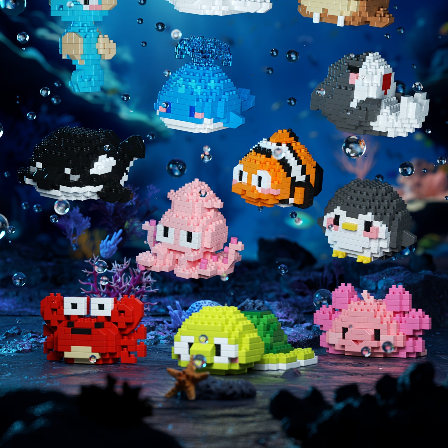 Marine Animal Building Blocks Set Educational Toy