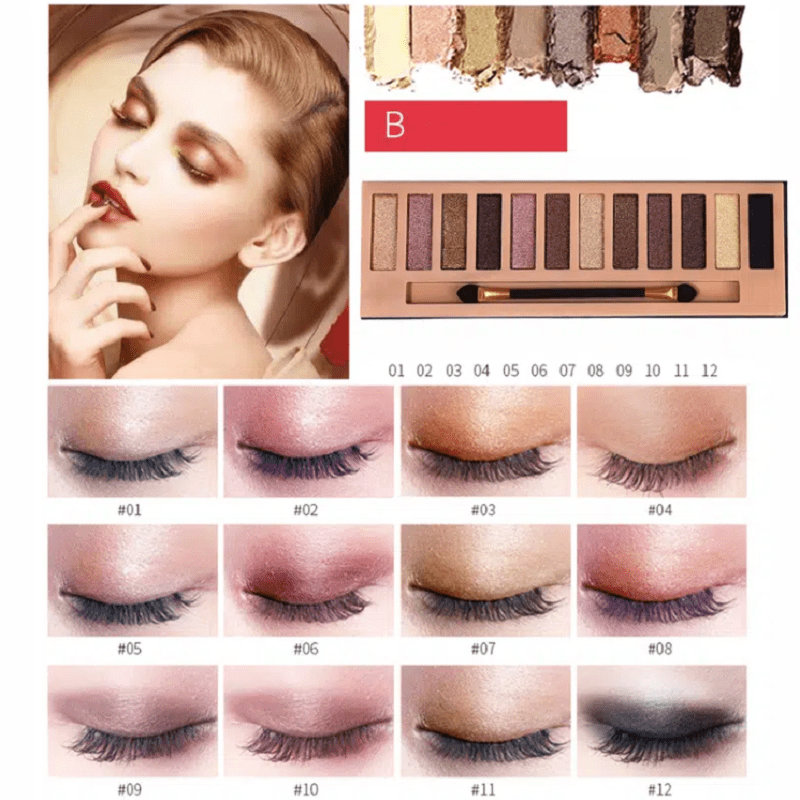 12 Colors Eyeshadow Palette Matte Shimmer for Women