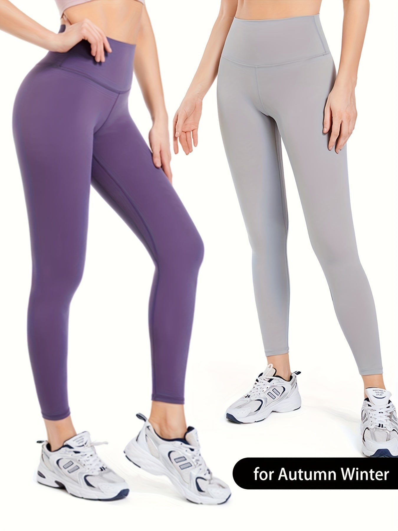 High Waist Yoga Leggings Solid Color Seamless Workout Pants