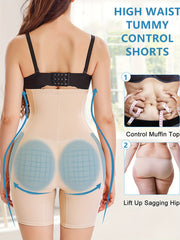 SCARBORO Padded Shaping Shorts Tummy Control Butt Lifting Hook & Loop Shorts