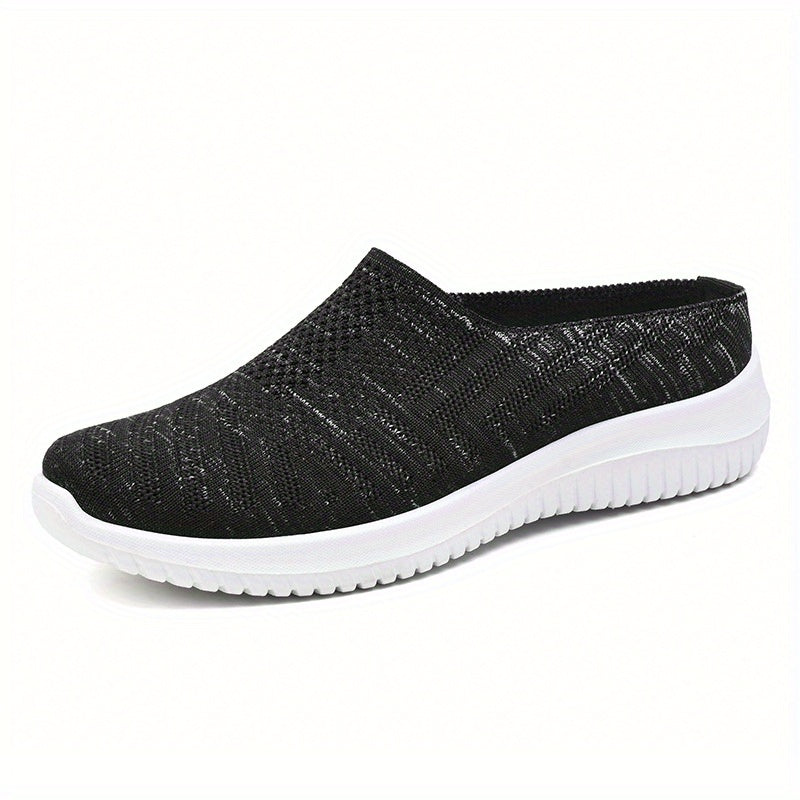 Women's Breathable Woven Mule Sneakers Slip On Outdoor Shoes Walking Shoes