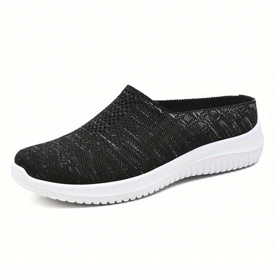Women's Breathable Woven Mule Sneakers Slip On Outdoor Shoes Walking Shoes