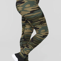 Women's Plus Camo Print High Rise Skinny Leggings