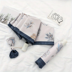 Lily Of The Valley Vinyl Auto Folding Umbrella Rain Or Shine Dual use
