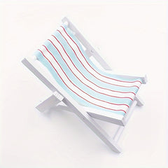 Miniature BJD Recliner Beach Chair for Dollhouse