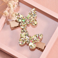 Girls Glitter Butterfly Hair Clip Set - Party Princess Hair Accessories