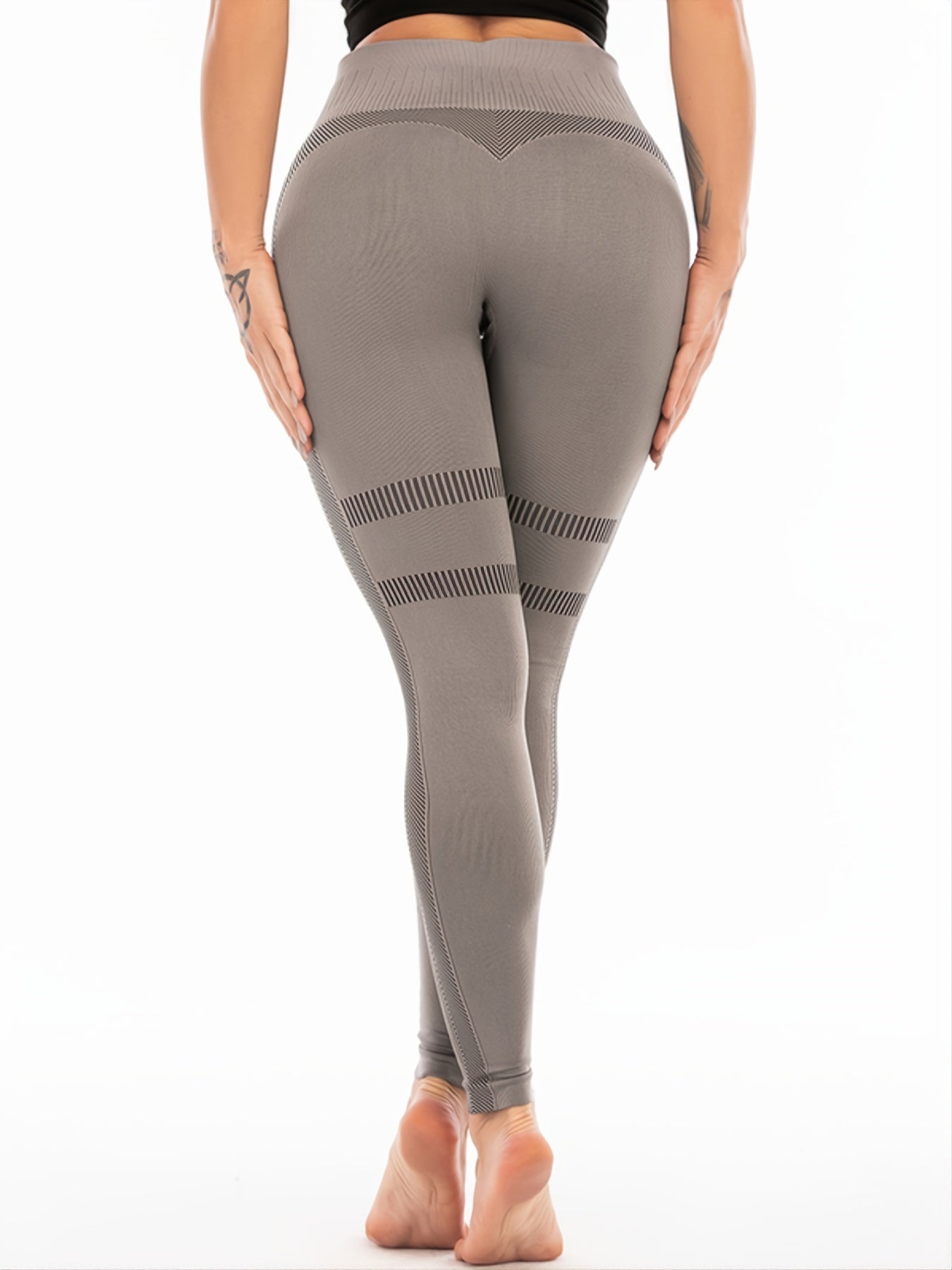 High Waist Stripes Yoga Pants Women's Leggings