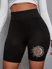Summer High Waist Biker Shorts Sports Yoga Casual Short Leggings