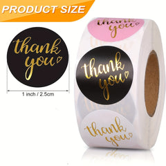 500pcs Thank You Stickers Roll for Small Business 3/4 Adhesive Labels