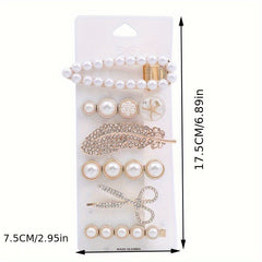 6pcs Fairy Faux Pearl Edge Hair Clip Hairpin Set