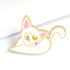 Cartoon Moon Cat Enamel Pin Brooch Clothing Jewelry