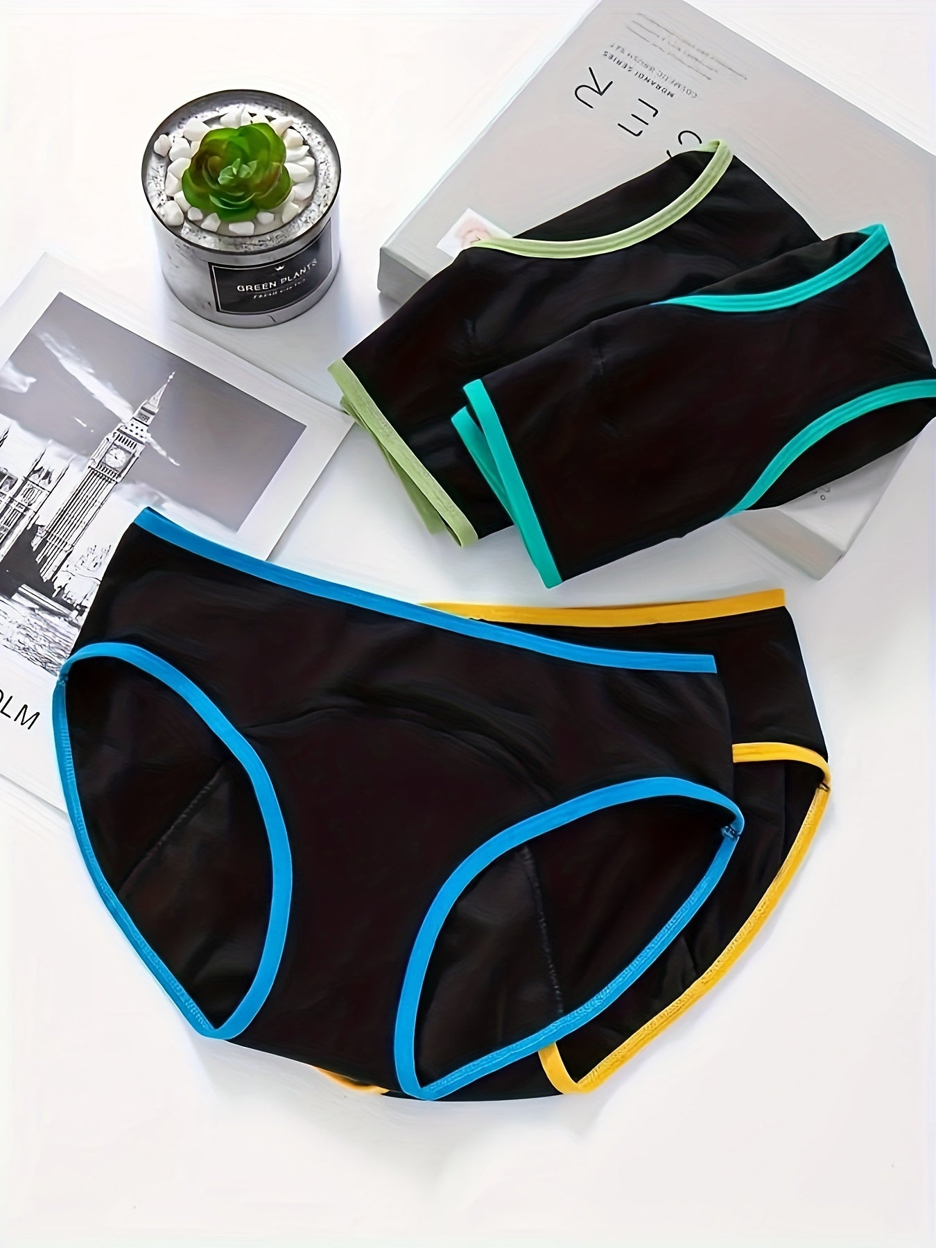 4 Pack Plus Size Sexy Panties Set Women's Plus Leak Proof Period