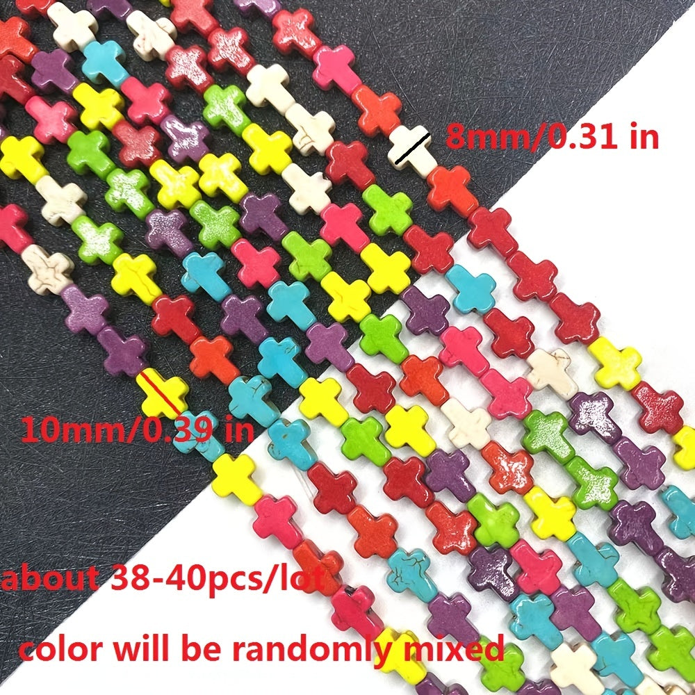 36pcs 8 10mm Cross Beads for DIY Jewelry Making