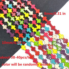 36pcs 8 10mm Cross Beads for DIY Jewelry Making