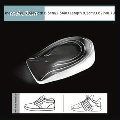 Transparent Heightened Insole Massaging Feet Care Gel Foot Pad Shoe Lift