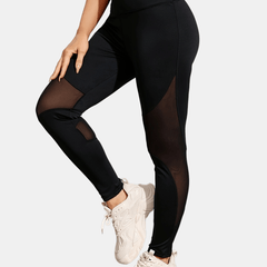 Breathable High Stretch Yoga Pants with Mesh for Women