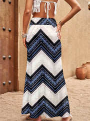 Abstract Print High Waist Maxi Skirts for Women