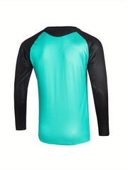 Polka Dots Print Men's Cycling Jersey Round Neck Long Sleeve