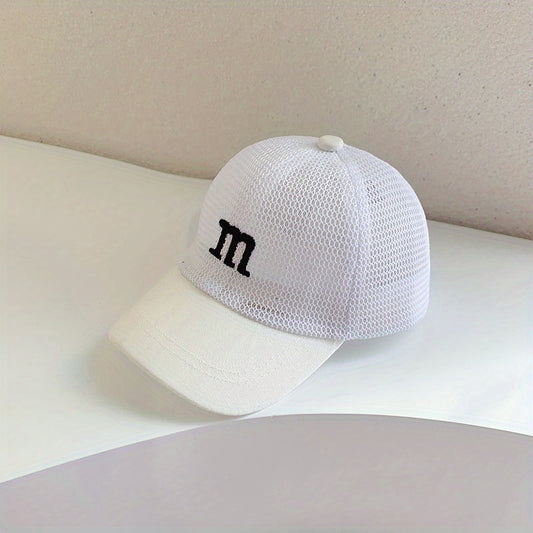Cartoon M Embroidered Baseball Cap for Kids Boys and Girls