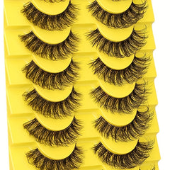 10 Pairs Fluffy 3D Natural Volume Curly False Eyelashes for Party Daily Use