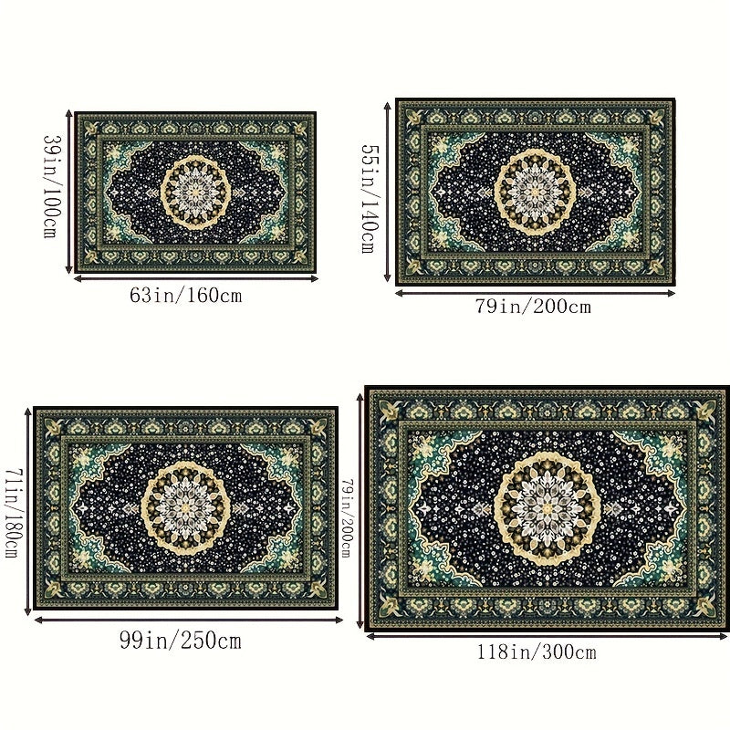Green Texture Retro Carpet Court Style Classical American Rustic Carpet