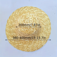 Straw Fedora Hat Wide Brim Breathable Hat Farmer Straw Sun Hat