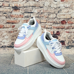 Women's Breathable Platform Sneakers Lace Up Running Shoes