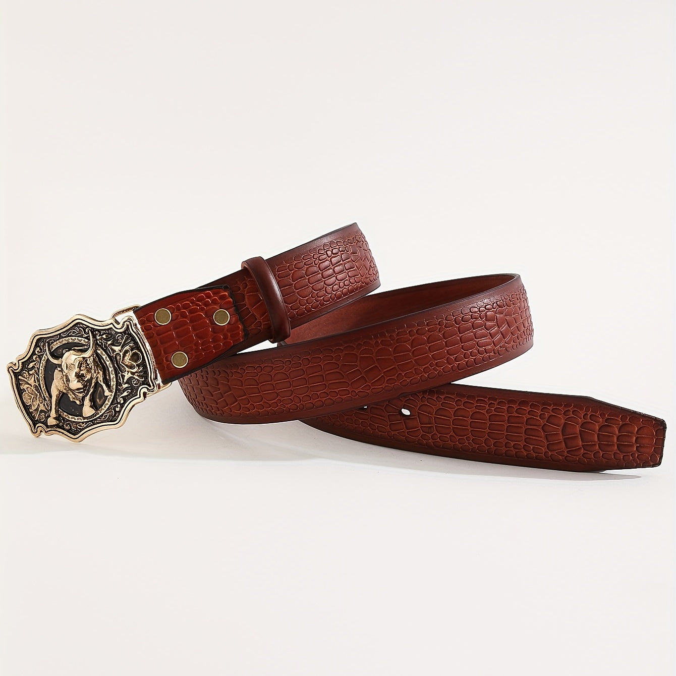 Men's Business Bull Pattern Buckle Belt