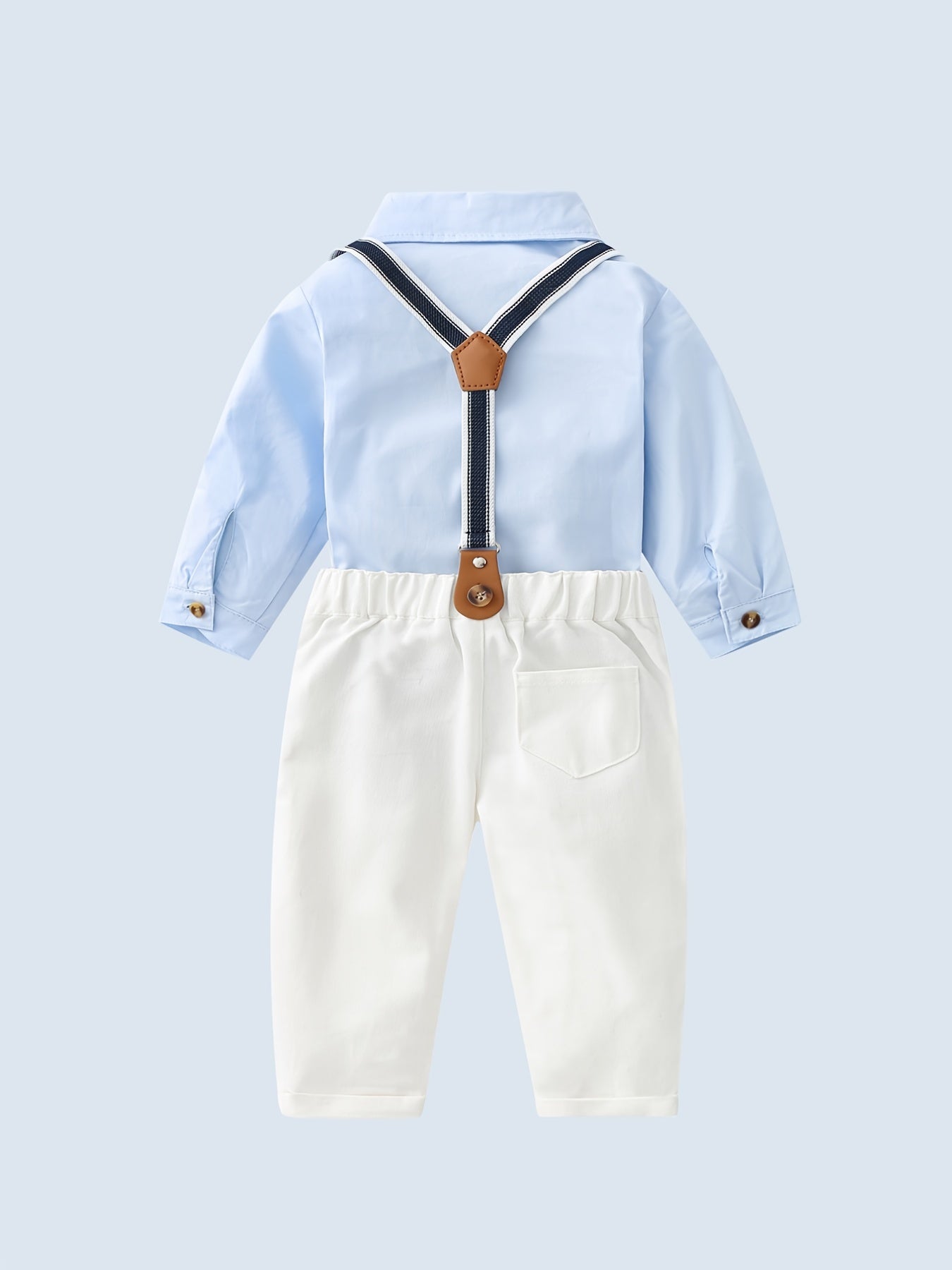 Baby Boys Gentleman Outfit Long Sleeve Bodysuit & Suspender Pants Set