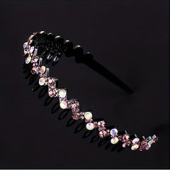 Flower Rhinestone Shining Headband - Hair Accessories